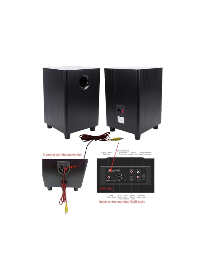 6.5 Inch Powered Subwoofer, 100W Passive Bass Speaker with Deep Bass for Home Theater & TV, Plug and Play, Compact Home Audio - Image 5